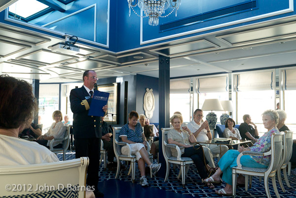 Safety Briefing in the lounge on the River Queen